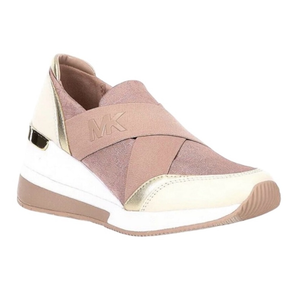 Michael Korhs Geena women’s 8M shiny pink and white Fawn slip on trainer